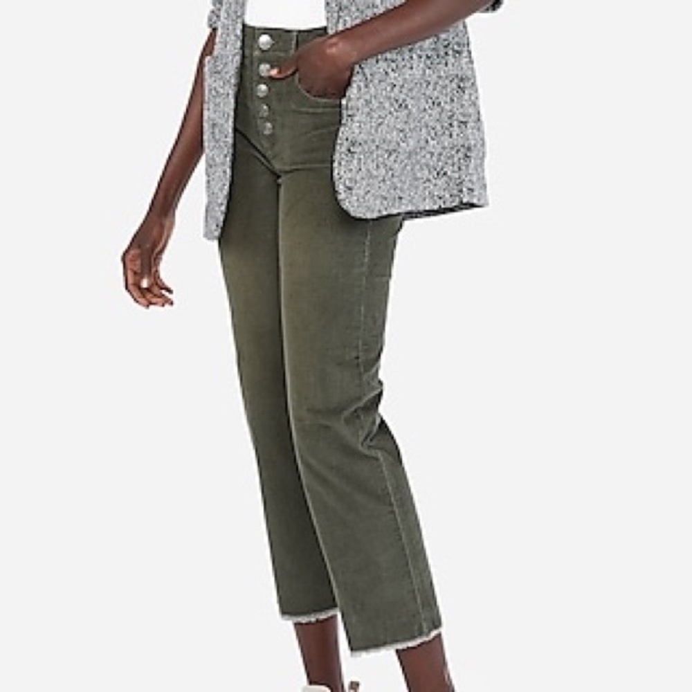 Express olive green corduroys